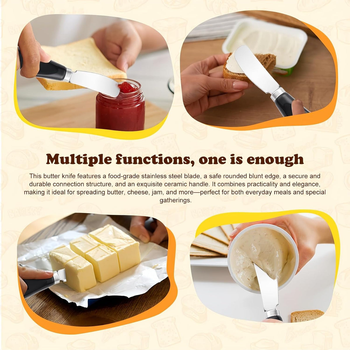 Butter Spreader Knife Set, 2 Pack Butter Knives and Cheese Knives