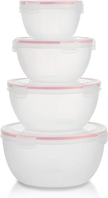 Komax Biokips Mixing Bowls with Lids Set – Multi-Use, Stackable Airtight Food Storage Containers – BPA-Free Salad Bowls with Lids – Microwave & Dishwasher Safe Meal Prep Container Set of 4