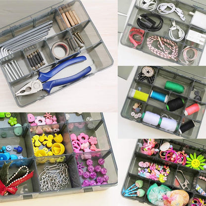 Vidifor 9 Grids Art Craft Supply Organizer Storage Containers, Compartment Storage Box with Removable Dividers for Jewelry, Beads, Buttons, Small Parts