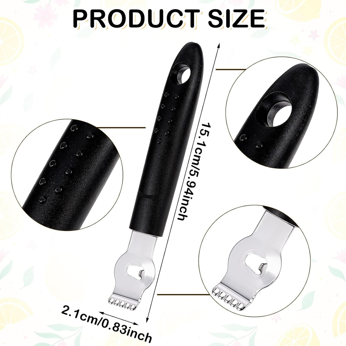 Ouligay Lemon Zester, Channel Knife, Peeler, Stainless Steel Bartender Accessories for Cocktail Garnish, Citrus Orange and Lemon Peeler - Bar Accessories for Home