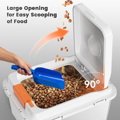 Stainless Steel Dog Food Storage Container 22LB, Airtight Pet Food Bin with One-Touch Lid, Large Capacity Metal Storage for Dog & Cat Food, Keeps Food Fresh, Odor-Proof & Easy to Clean