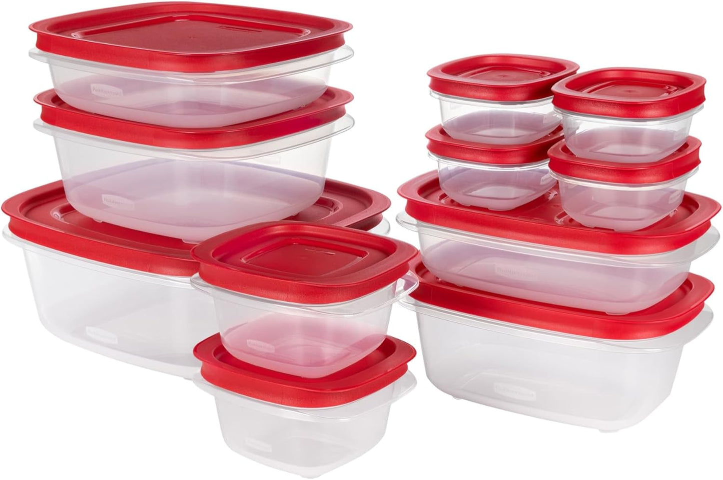 Rubbermaid EasyStore Large Containers, 18-Piece Set, Food Storage Containers with Lids