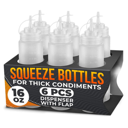 HYQO Small Squeeze Bottles for Sauces, 4 Oz Plastic with Cuttable Tip