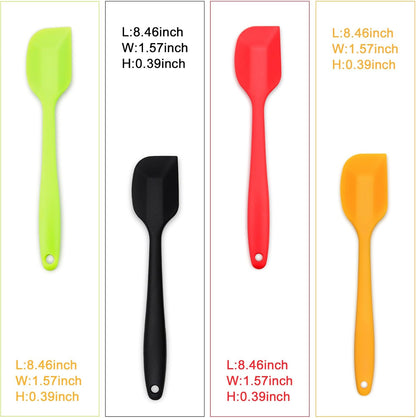 Silicone Spatula 4-piece Set, Heat-Resistant Spatulas, Non-stick Rubber Spatulas with Stainless Steel Core