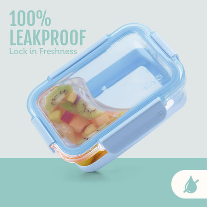 Ello Duraglass 3.4 Cup Meal Prep 10Pc,Set,Glass Food Storage Container with Silicone Sleeve and Airtight BPA-Free Plastic Lids,Dishwasher,Microwave & Freezer Safe,Evening Orchard,5 Count (Pack of 2)