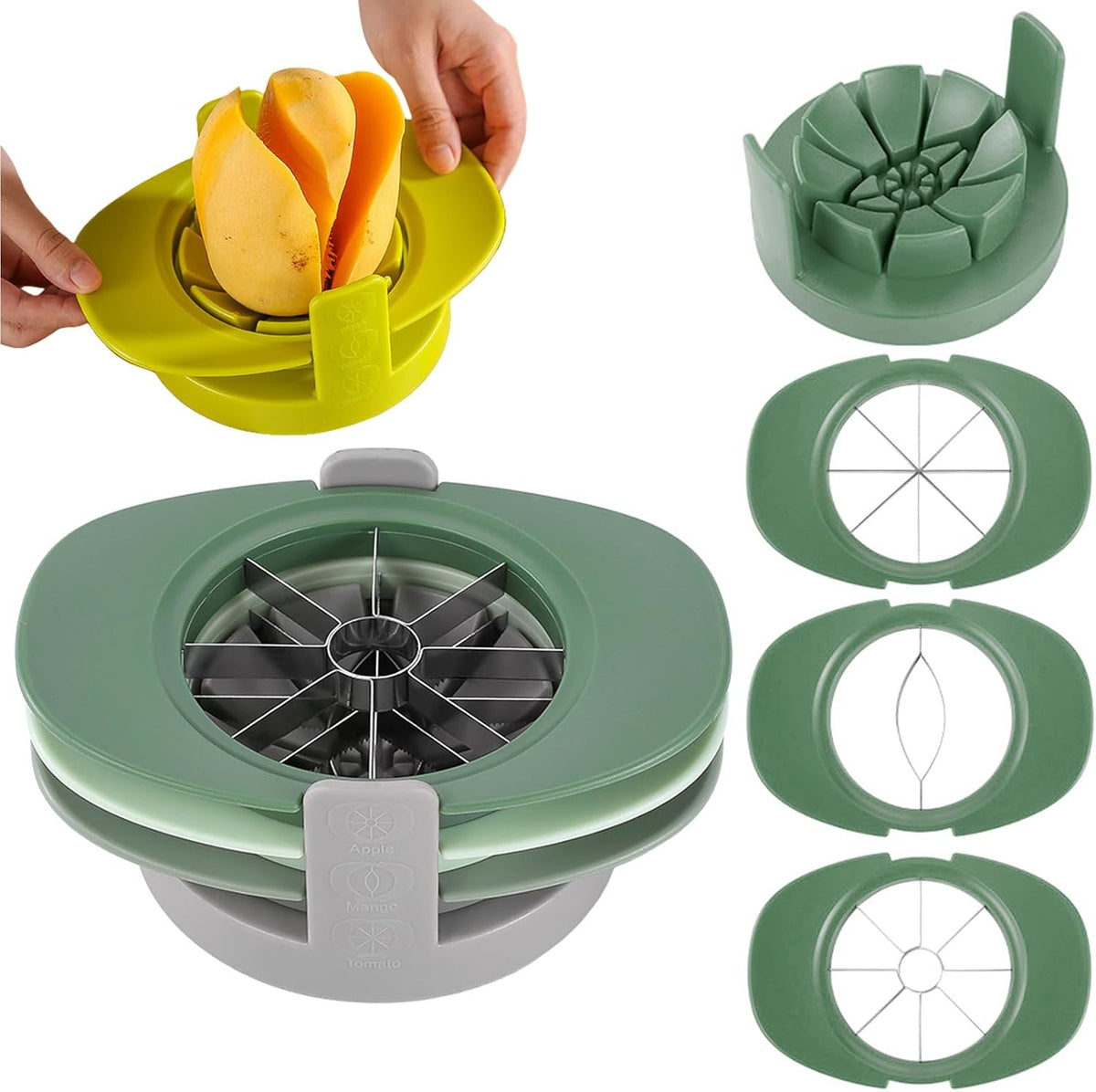 4 in 1 Fruit Cutter Slicer, Yellow Mango Apple Tomato Corer Slicer