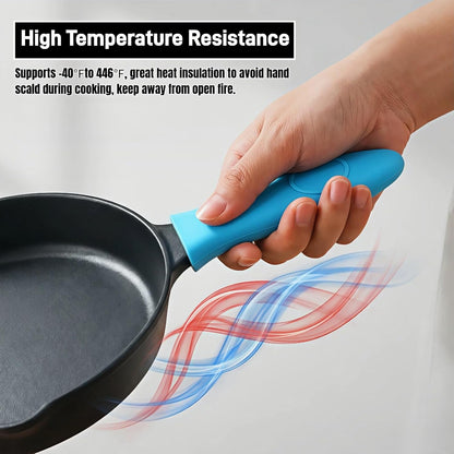 Silicone Hot Handle Covers for Cast Iron Skillet, Pan and Pot, Heat Resistant up to 446°F, 4 Colors, Set of 4