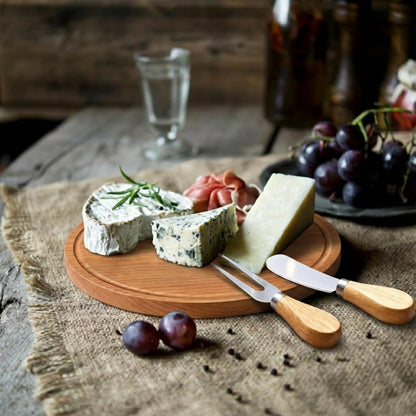 Maxcheck 6 Sets Baby Shower Bridal Game Prizes for Winners Round Cheese Board Set Wood Mini Charcuterie Board with Knives and Forks Thank You Card with Gift Box for Guests Wedding (Bamboo)