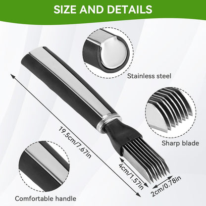 Green Onion Shredder, Stainless Steel Chopped Green Onion Knife, Professional Scallion Shredding Tool, Kitchen Tool Slice Cutlery Vegetable Cutter Sharp Scallion Cutter Shred Knife (1)
