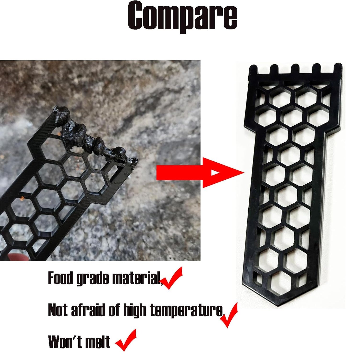 2Pcs Scraper Tool for Ninja Woodfire Grill, Kitchen Grill Cleaning Scraper Accessories for Ninja Woodfire Grill,(Won't melt)