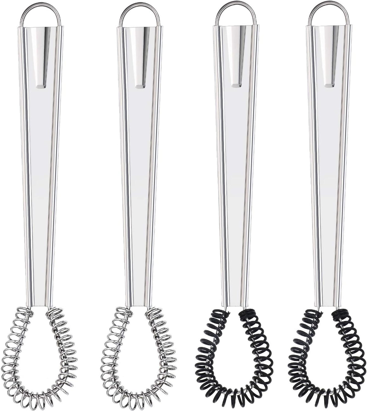 Boao 4 Pcs Mini Whisk Small Egg Beater Stainless Steel