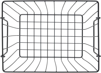 G.E.T. WB-315-MG Heavy Duty Iron Wire Utility Storage Basket/Bin with Handles, 11" x 8" x 8"