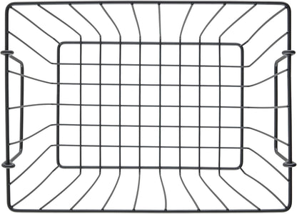 G.E.T. WB-315-MG Heavy Duty Iron Wire Utility Storage Basket/Bin with Handles, 11" x 8" x 8"