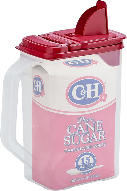 Buddeez Kitchen Pantry Container - Easy Grip Handle for Mess Free Use - Flour and Sugar Storage Made Simple - 4 Quart White Lid