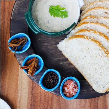 roro Ceramic Stoneware Mini Pinch Bowls Set of 6, Hand-Molded Artisanal Glossy Speckled White, Salt Pepper Spices and Seasoning - Cute and Elegant Kitchen Addition