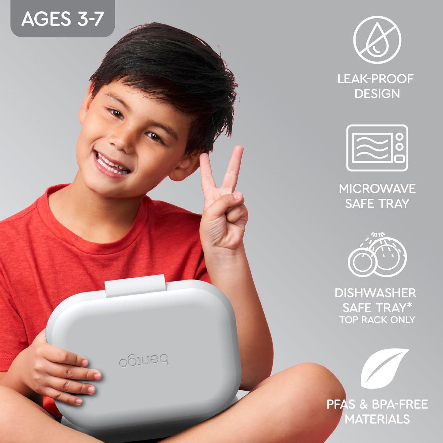 Bentgo Chill Kids Leak-Proof Lunch Box - 4-Compartment Bento Box with Built-In Ice Pack, 3.3 Cup Capacity, PFAS & BPA-Free, Microwave & Dishwasher Safe, Ideal Size for Ages 3 to 7 (Truly Teal)