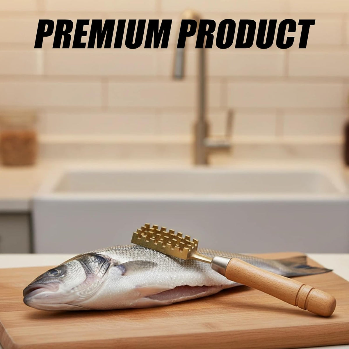 8.3x1.2in Brass Fish Scaler for kitchen