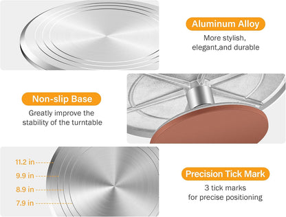 Kootek 22 Aluminum Cake Stand Turntable Set for Decorating Baking Kit, 12"