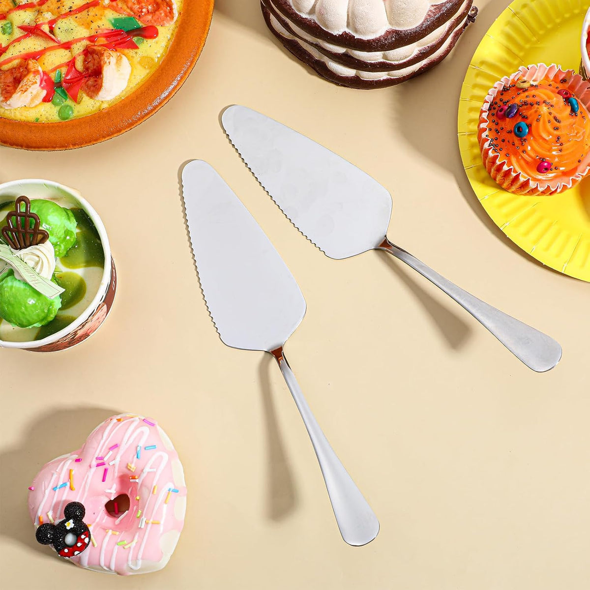 30 Pcs Pie Servers Pizza Server Spatula, Cake Pastry Cutter, Silver