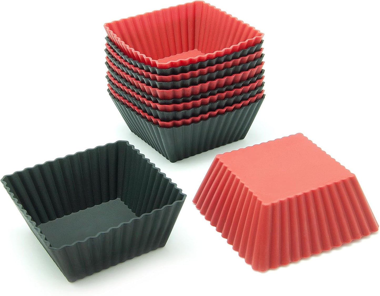 Freshware Cupcake Liners, Pack of 12 Silicone Muffin Cups, 3 Inch Baking Cups, Reusable & Non-stick Cupcake Liners for Party Halloween Christmas, Flower