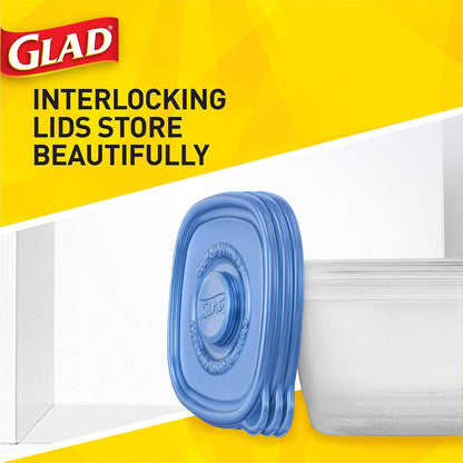 Glad GladWare MatchWare Food Storage Containers with Lids, BPA Free Reusable Plastic 20 Piece Variety Pack for Lunches, Meal Prep, and Leftovers, Leak Resistant, Microwave and Dishwasher Safe