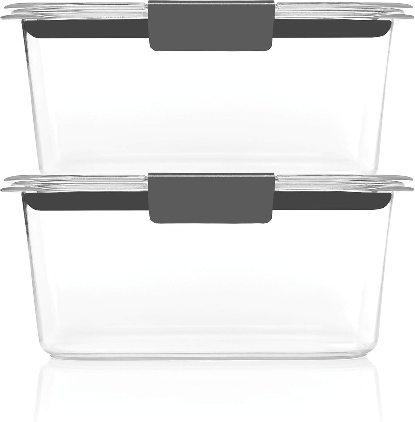 Rubbermaid Brilliance Meal Prep Containers, 2-Compartment Food Storage Containers, 2.85 Cup, 5-Pack, BPA-Free, Clear/Grey