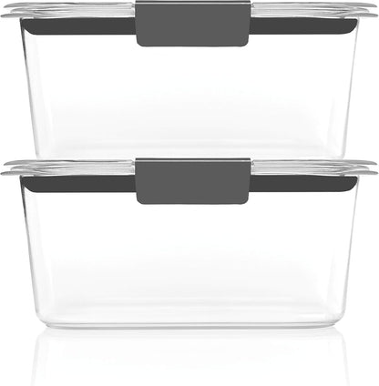 Rubbermaid Brilliance BPA Free Airtight Food Storage Containers with Lids, Set of 4 (4.7 Cup) Ideal for Lunch, Meal Prep, and Leftovers