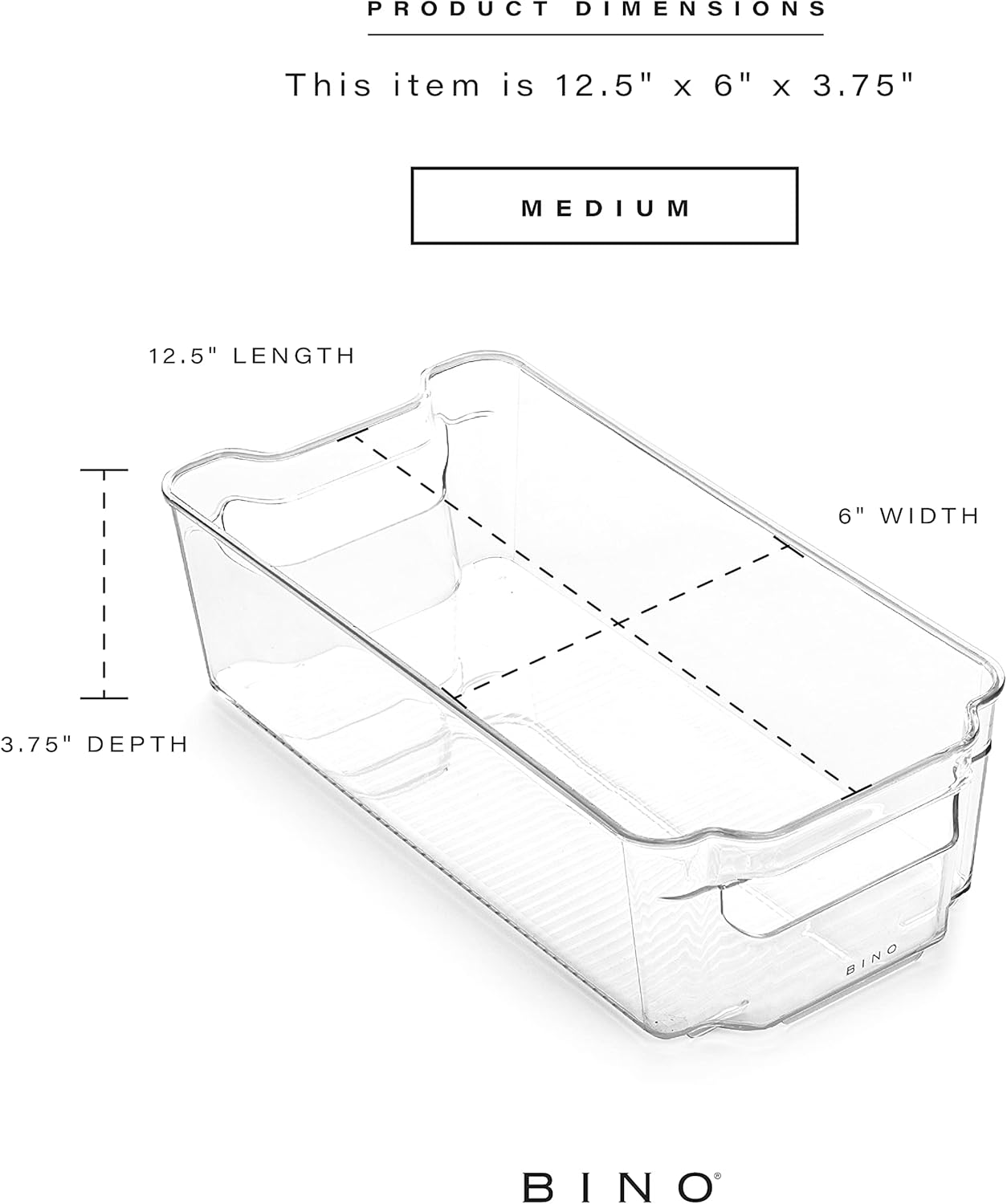 BINO | Stackable Storage Bins, Small - 4 Pack | The Stacker Collection | Clear Plastic Storage Bins | Organization and Storage Containers for Pantry & Fridge | Multi-Use Organizer Bins | BPA-Free