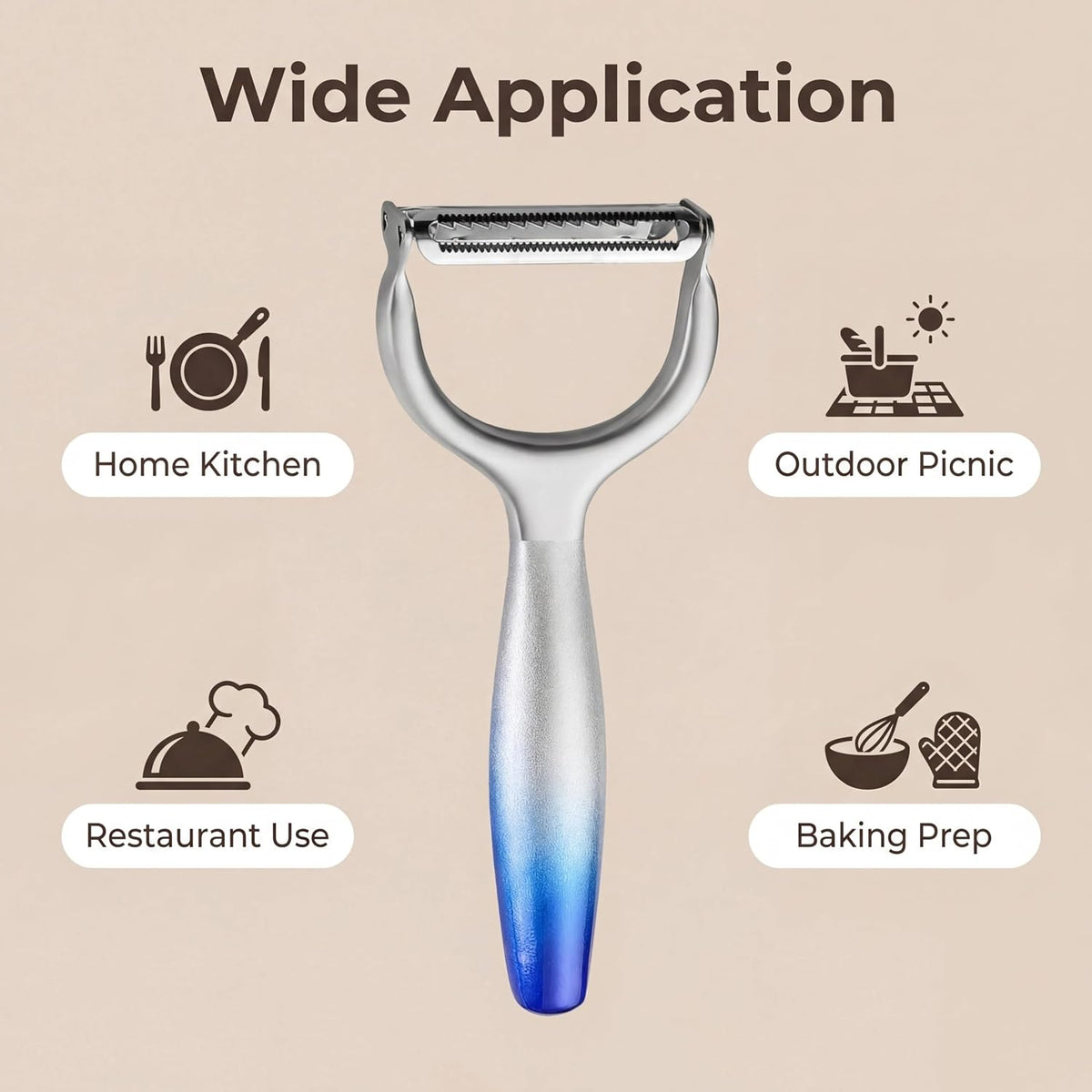 Aniso Y-Shaped Vegetables Fruit Julienne and Peeler with Gradient Handle