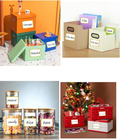 Blank Waterproof Removable Labels for Freezer Storage containers, Labels forJars,Date Label Food Storage Stickers, Waterproof Oil Resistant Easy Clean Leaves no Residue 500Total Per Roll