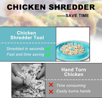 Chicken Shredder Tool Twist, 11" Heavy Duty Large Chicken Shredder, Meat Grinders Gadgets Machine, BPA Free, Strong Anti-Slip, Dishwasher Safe, Suitable for Pork Beef Chicken, Red