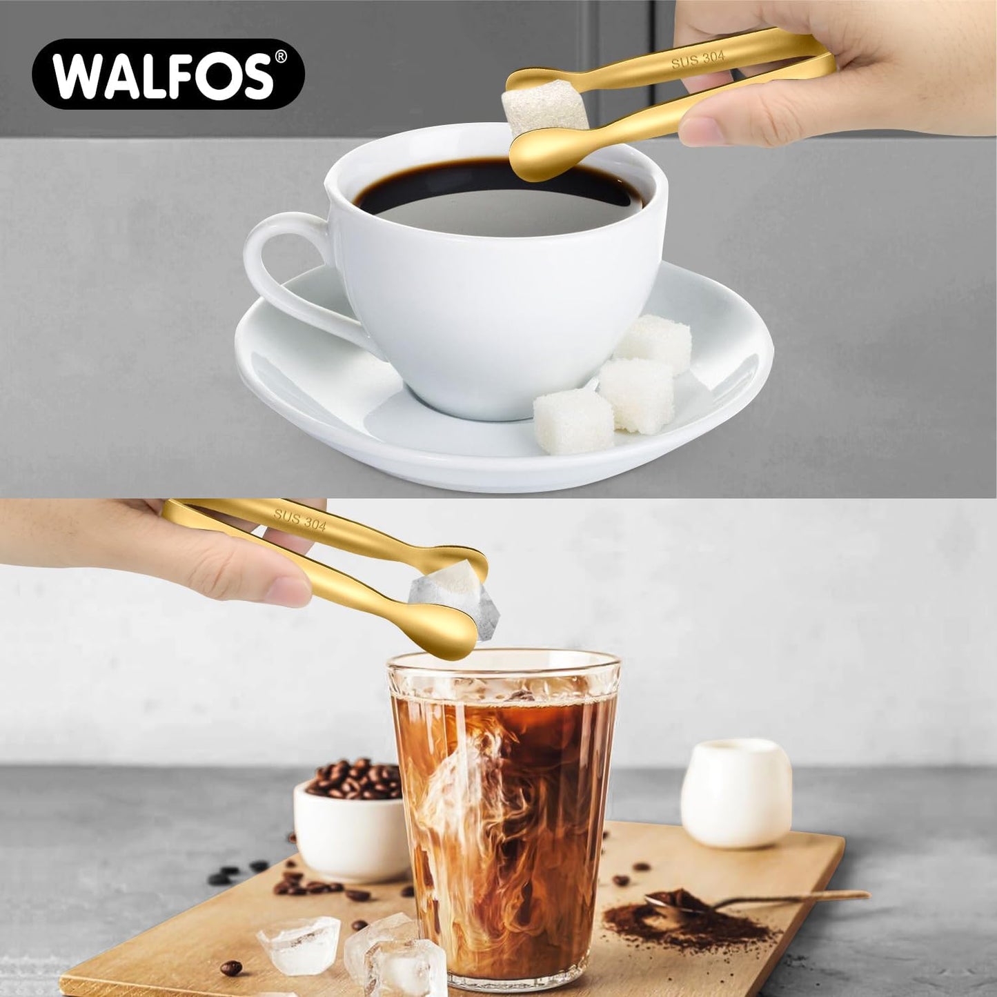 Walfos Kitchen Tongs for Cooking, 600℉ Heat Resistant Stainless Steel Tongs, All Metal Heavy Duty Tongs For Food ,BBQ Grilling - 7 ，9 and 12 Inch ,Set of 3