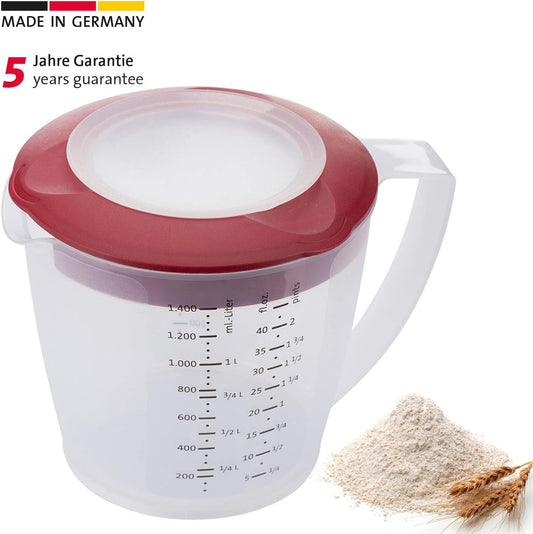 Westmark Multipurpose Measuring Cup and Mixing Pitcher with Splash Guard, 47-Ounce (Red)