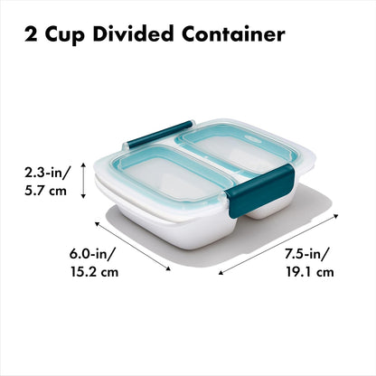 OXO Good Grips Prep & Go Snack & Dip Container, Snack Fuss-Free on the Move, Leakproof Reusable Small Meal Food Storage and Lid, Food Containers with Lids, Snack Organizer, 1.6 Cups/0.4 L