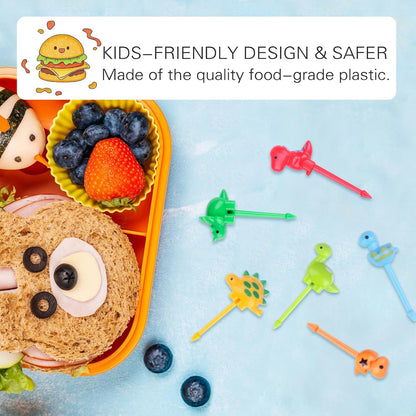 150 Pcs Animal Food Picks for Kids, Vicuna R Fun Kids Food Picks for Bento Box Accessories, Reusable Toddler Fruit Toothpicks, Cute Kids Lunch Accessories for Picky Eater BPA-Free