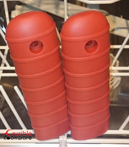 Silicone Hot Handle Holder, Potholder (Extra Thick Red) for Cast Iron Skillets, Pans, Frying Pans & Griddles, Metal and Aluminum Cookware Handles - Sleeve Grip, Handle Cover