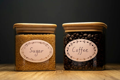 MONEST Waterproof Label Stickers for Jars and Lids, Pantry, Mason Jar, Canning, Spice, Bottle Labels (Red Tulip 2"x3")
