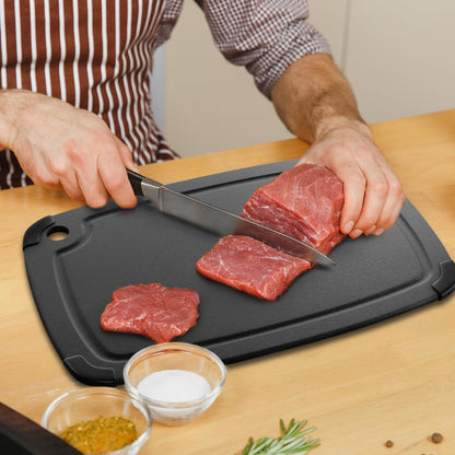 Dishwasher Safe Cutting Boards for Kitchen - Set of 2 Large Composite Wood Cutting Boards with Juice Groove, Non-Slip Feet & Lightweight Eco-Friendly Design 14.5" x 11" and 11.7" x 9.3"