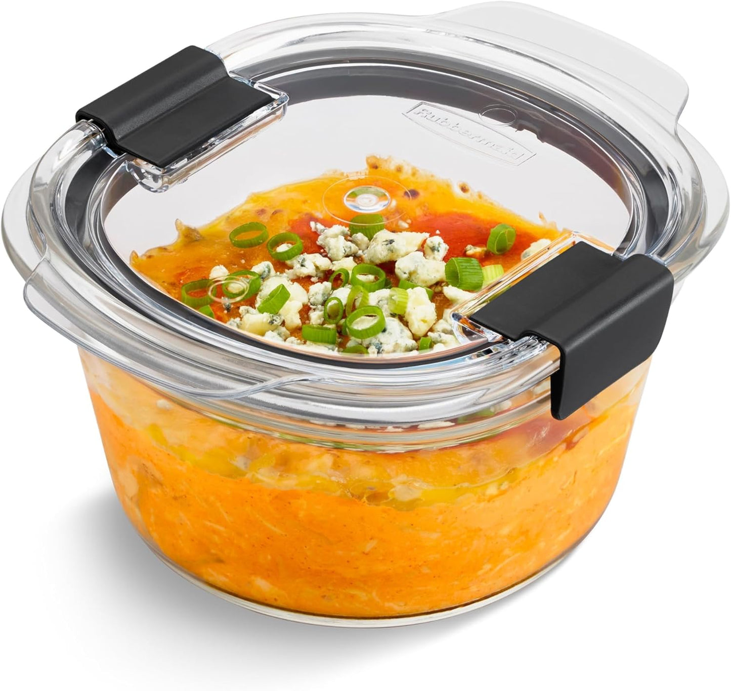 Rubbermaid Brilliance Glass Food Storage set of 4 containers 8 total pieces (4 containers + 4 lids) for Lunch Meal Prep and Leftovers Dishwasher and Oven Safe Clear/Grey