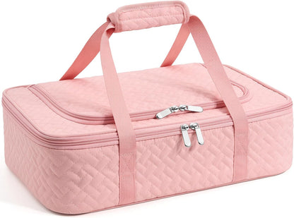 Insulated Casserole Carrier - Portable Casserole Carrier for Hot or Cold Food, Lasagna Holder for Parties,Picnic,Cookouts,Traveling - Fits 9" x 13" Baking Dish (Beige)