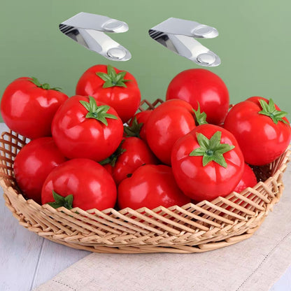 2.8 * 1" Stainless Steel Strawberry Huller Fruit Stem Remover Home Kitchen Tools for Cherry Tomato, Silver, 4Pcs