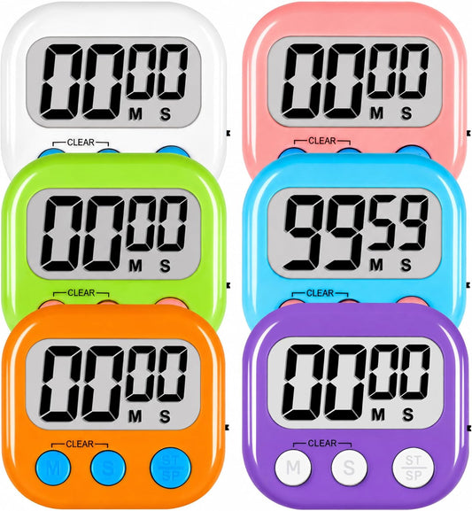 ZILLEEN Digital Kitchen Classroom Timers for Kids Cooking MulticolorA