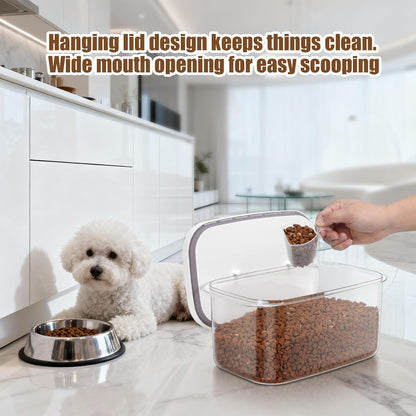 TBMax Dog Cat Food Storage Container 12Lbs with Airtight Flip-up Lid, Large Pet Food Dog Treat Container with Scoop, Airtight Food Storage Bin for Kitchen Organization