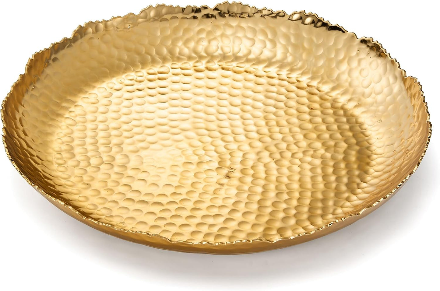 Cluster of 10 Round Serving Bowls Gold Clusters Decorative Elegant Snack Tray for Olives, Chip & Dip, Nuts, Appetizers & Entertaining Strong Brass & Enamel Home Decor Gifts, Parties & Weddings 20.5"