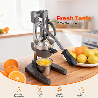 Manual Cast Iron Juicer, Gray Lemon Citrus Squeezer