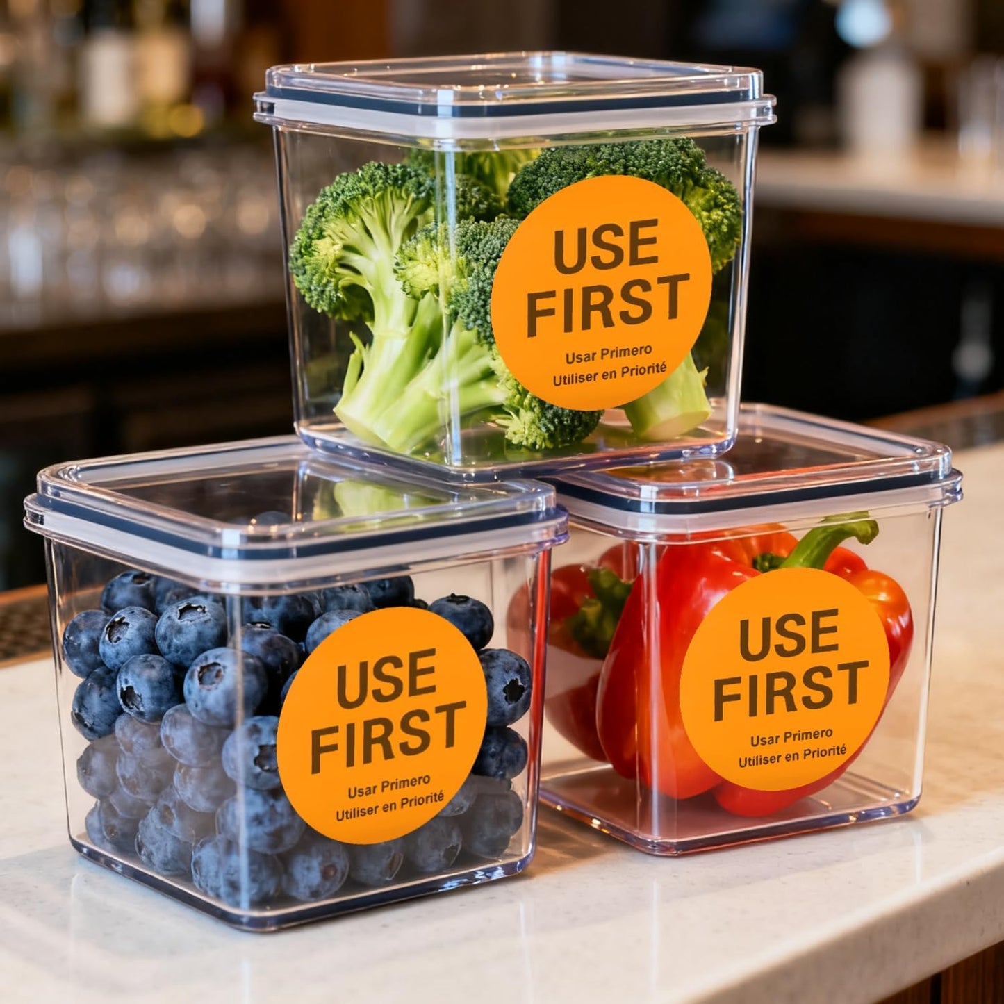 1000 Pcs Removable Freezer Labels for Food Containers 1 x 3, Risepekt Waterproof Food Storage Labels for Containers, Oil Resistant No-Residue Easy Clean for Kitchen Restaurants Grocery Stores Markets