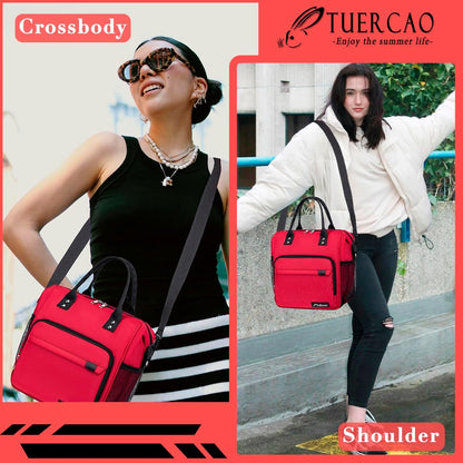 TuErCao Small Lunch Bag Lightweight Insulated Lunch Box for Women Work Portable Soft Cooler for Picnic Travel Road Trips, Loncheras para Mujer, Black