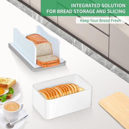CAWIU Bread Slicer for Homemade Bread, Adjustable Width Bread Slicing Guide