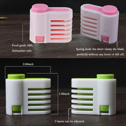 T TOVIA 2 Sets Cake Slicer Tool & Cake Leveler 5 Layers Adjustable - Green