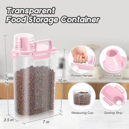 LEAWALK 5Lbs Airtight Cat Dog Food Storage Container with Upgraded Large Nozzle BPA-Free, Pet Food Storage Containers for Rice, Grain, Pet Food, Flour, Dog Treat Storage (Dark Gray, 5L-1pack)